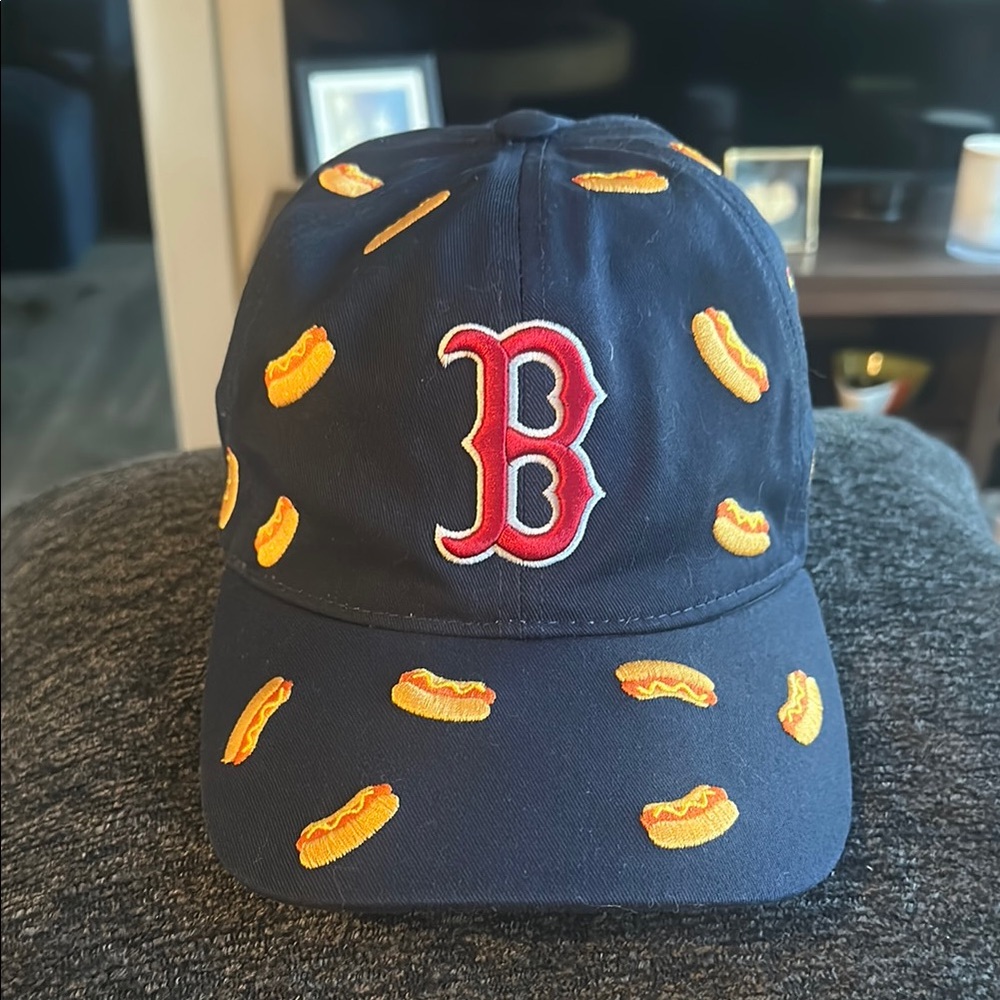 Boston Red Sox Blue Baseball Cap with Hot Dog Embroidery